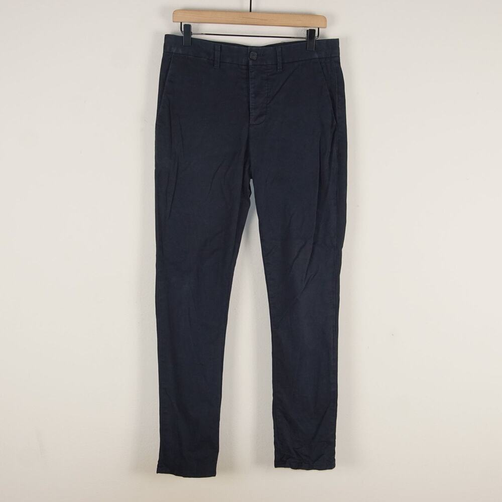 AllSaints Park Skinny Fit Ink Navy Blue Chino Cotton Pants Mens Sz 30 x 30